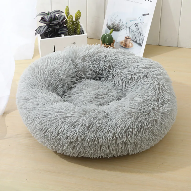 Fleece Fluffy Donut Cat Pet Dog Bed