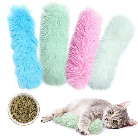 Plush Nibbles Catnip Sleeping Pillow Scratch Stimulating Cat Toy