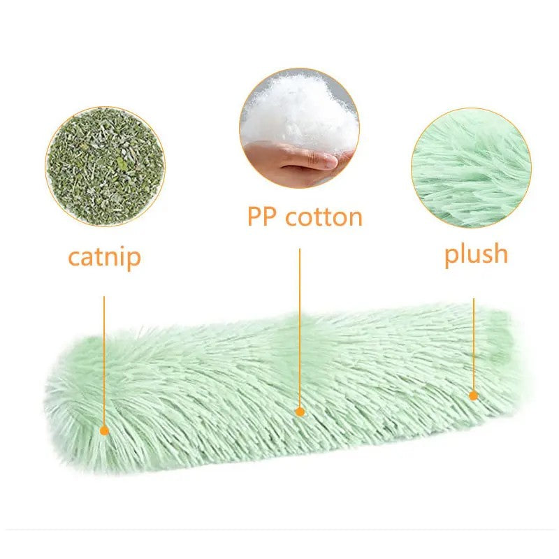 Plush Nibbles Catnip Sleeping Pillow Scratch Stimulating Cat Toy