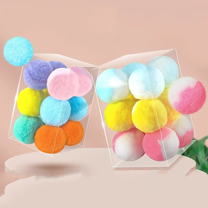 Durable Natural Polyester Cat Toy Pom Pom Balls