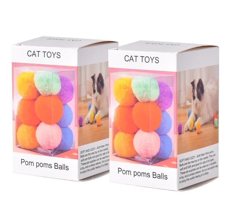 Durable Natural Polyester Cat Toy Pom Pom Balls