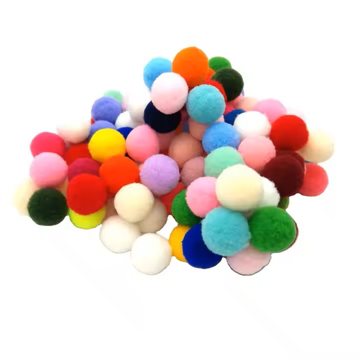 Durable Natural Polyester Cat Toy Pom Pom Balls