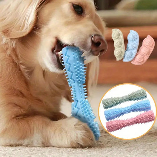 Dog Puppy Silicone Treat Dispensing Chew Teeth Cleaning Stick Bone Toy